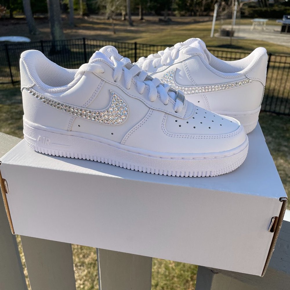 Swarovski Nike Air Force 1'07 White Womens Shoes - Picture 10 of 10